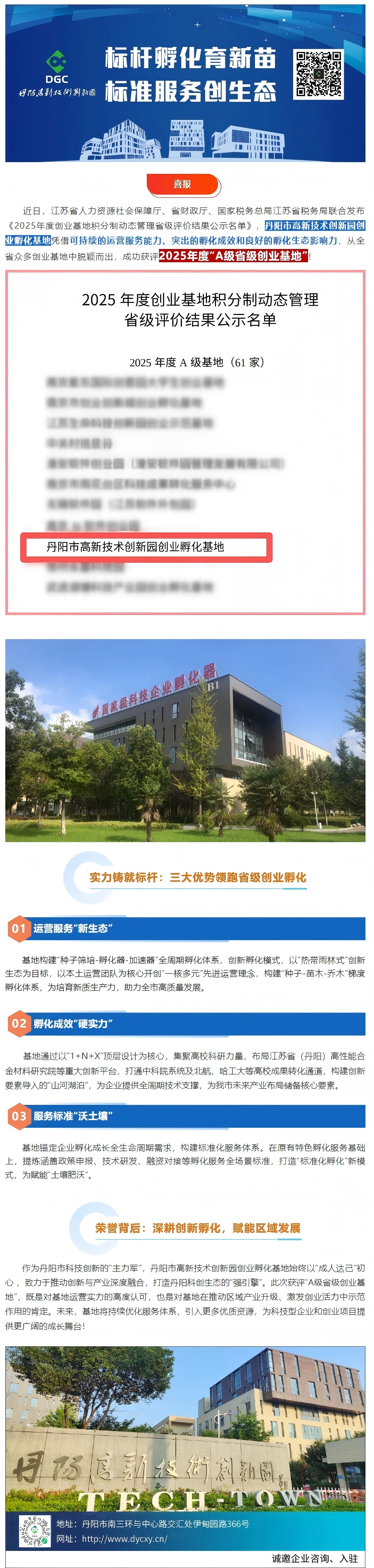 喜訊！丹陽高新技術(shù)創(chuàng)新園創(chuàng)業(yè)孵化基地獲評2025年度“A級省級創(chuàng)業(yè)基地”(1).jpg
